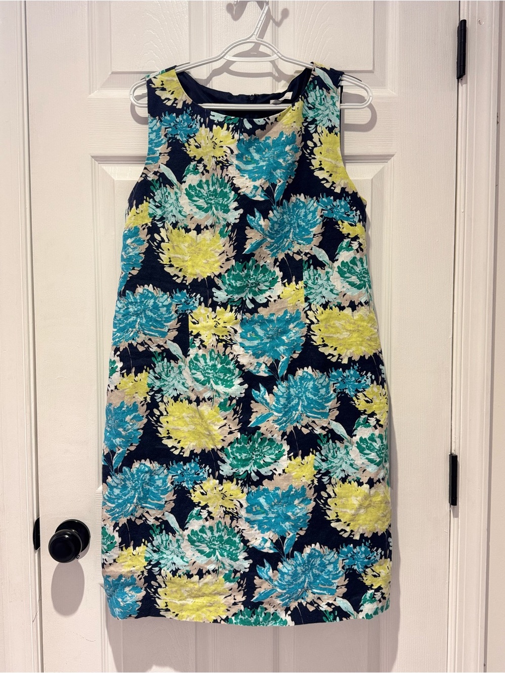 Kim Rogers Navy Floral Tank Dress with Blue & Yellow Blooms